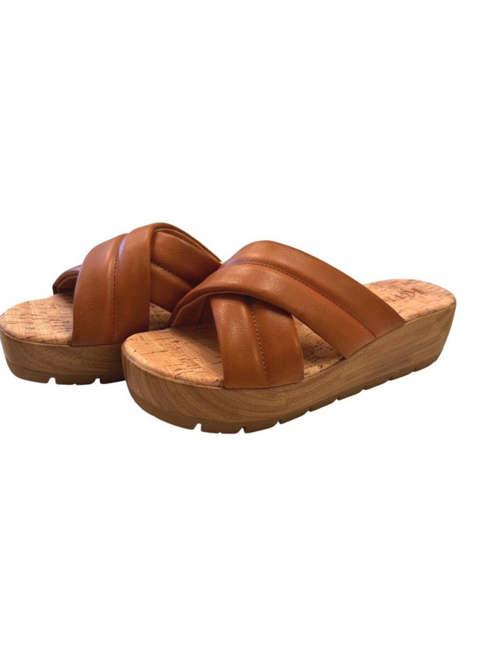 Kork’s Faithe Crossover Size 9 TAN Wedge Cork Sandal NWB Kork Ease